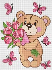 Opakowanie Diamentowa mozaika - Uroczy pluszowy miś 30x40cm