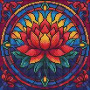 Opakowanie Diamentowa mozaika - Witraż. Lotos 30x30cm