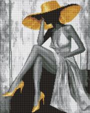 Diamentowa mozaika - Złota Pani 40x50cm. Wydawca: Ideyka. Dadada.pl Opakowanie Diamentowa mozaika - Złota Pani 40x50cm