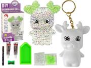 Opakowanie Diamentowy Renifer DIY kryształki brelok 3D biały