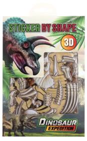 Opakowanie Dino Naklejki po kształtach, Naklejki 3D Triceratops