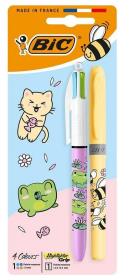 Opakowanie Długopis 4 Colors Kawaii mix+zakreślacz żółty BIC