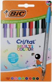 Opakowanie Długopis Cristal 1mm mix kolorów 8szt BIC