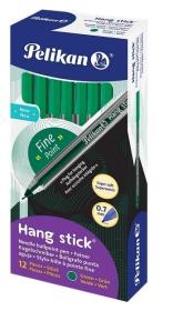 Opakowanie Długopis Hang Stick 0,7mm zielony (12szt) PELIKAN