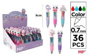 Opakowanie Długopis mini 4-kolorowy 0.7mm kotki tęcza (36szt)