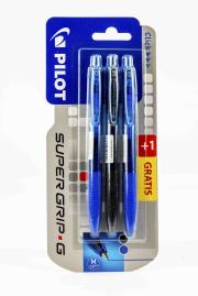 Opakowanie Długopis Super Grip G Pilot automatyczny 1x niebieski + 1x czarny + 1x niebieski gratis blister