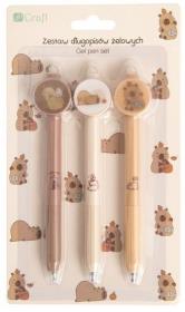 Opakowanie Długopisy żelowe Kapibara niebieskie 3szt