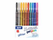 Opakowanie Długopisy żelowe X-TRAIL Glitter 10 kolorów
