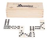 Opakowanie Domino Double 6 w drewnianym etui LONGFIELD