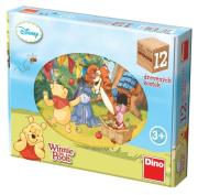 Drewniane klocki obrazkowe Kubuś Puchatek 12el. Wydawca: Dino Toys. Dadada.pl Opakowanie Drewniane klocki obrazkowe Kubuś Puchatek 12el