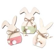 Opakowanie Drewniane zajączki pastelowe mix 10cm 3szt