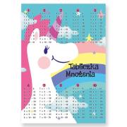 Dwustronna plansza/ściąga A4 Jednorożec. Wydawca: Henry. Dadada.pl Opakowanie Dwustronna plansza/ściąga A4 Jednorożec