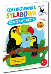 Dzikie zwierzęta. Kolorowanka sylabowa. Kapitan Nauka. Autor: Czarnecka Sylwia. Dadada.pl Okładka książki Dzikie zwierzęta. Kolorowanka sylabowa. Kapitan Nauka