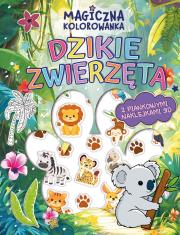 Okładka książki Dzikie zwierzęta. Magiczna kolorowanka (z piankowymi naklejkami 3D)