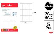 Opakowanie Etykiety samoprzylepne 20x50mm 5ark