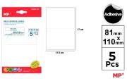 Opakowanie Etykiety samoprzylepne 53x82mm 5ark