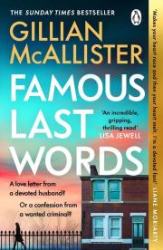 Famous Last Words wer. angielska. Autor: Gillian McAllister. Dadada.pl Okładka książki Famous Last Words wer. angielska