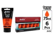 Opakowanie Farba akrylowa bursztynowo-żółta 75ml (6szt)