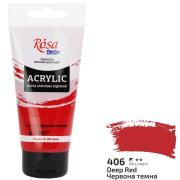 Farba akrylowa dark red 406 75ml. Wydawca: Rosa. Dadada.pl Opakowanie Farba akrylowa dark red 406 75ml