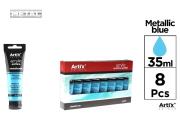 Opakowanie Farba akrylowa niebieska metaliczna 35ml (8szt)