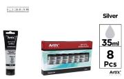 Opakowanie Farba akrylowa srebrna 35ml (8szt)