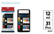 Opakowanie Farba akwarelowa z przyborami 31 elementów