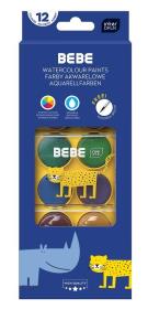 Opakowanie Farby akwarelowe 12 kolorów Bebe Kids