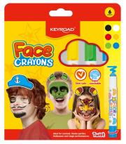 Farby do malowania twarzy KEYROAD 6 kolorów. Wydawca: Keyroad. Dadada.pl Opakowanie Farby do malowania twarzy KEYROAD 6 kolorów