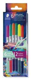 Flamastry dwustronne Multiverse 6szt 12 kolorów. Wydawca: STAEDTLER. Dadada.pl Opakowanie Flamastry dwustronne Multiverse 6szt 12 kolorów