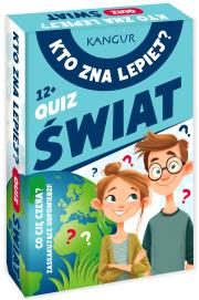 Gra Kto zna lepiej? Quiz Świat. Wydawca: Kangur. Dadada.pl Opakowanie Gra Kto zna lepiej? Quiz Świat