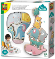 Gra równowagi i układania drewnianych zwierząt. Wydawca: SES. Dadada.pl Opakowanie Gra równowagi i układania drewnianych zwierząt