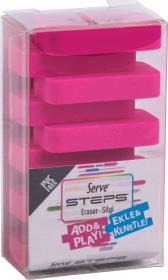 Opakowanie Gumka do mazania Steps neon różowa