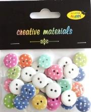 Opakowanie Guziki drewniane w kropeczki 15mm 15g