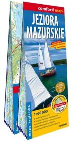 Okładka książki Jeziora Mazurskie; 2-częściowa mapa żeglarska
