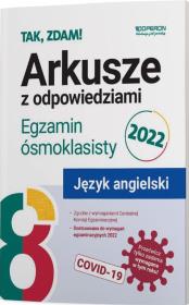 Język angielski Egzamin ósmoklasisty 2022 Arkusze. Autor: Tracz-Kowalska Anna. Dadada.pl Okładka książki Język angielski Egzamin ósmoklasisty 2022 Arkusze