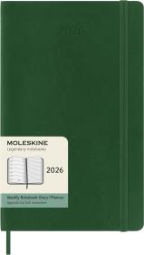 Opakowanie Kalendarz 2026 12M Moleskine L tygodniowy miękka oprawa Myrtle green 13x21cm