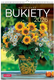 Kalendarz 2026 A3 wieloplanszowy Bukiety. Wydawca: O-press. Dadada.pl Opakowanie Kalendarz 2026 A3 wieloplanszowy Bukiety