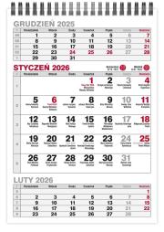 Opakowanie Kalendarz 2026 A5 biurkowy trójdzielny pionowy MIX