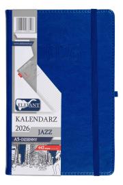 Kalendarz 2026 A5 dzienny Jazz niebieski. Wydawca: ELEFANT. Dadada.pl Opakowanie Kalendarz 2026 A5 dzienny Jazz niebieski