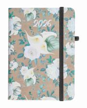Opakowanie Kalendarz 2026 A6 tyg. Flamenco białe kwiaty