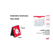 Opakowanie Kalendarz 2026 biurkowy 14x15cm czerwony