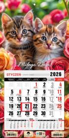 Opakowanie Kalendarz 2026 jednodzielny mini kotki