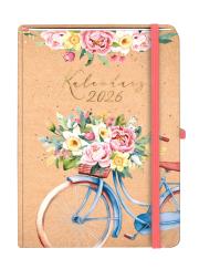 Okładka książki Kalendarz 2026 Kraft A5 TNS Rower