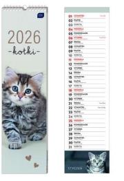 Opakowanie Kalendarz 2026 paskowy 13,5x50cm Koty