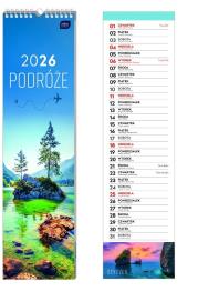 Opakowanie Kalendarz 2026 paskowy 13,5x50cm Podróże