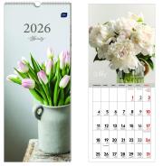 Opakowanie Kalendarz 2026 paskowy 17x41cm Kwiaty