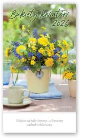 Kalendarz 2026 reklamowy Bukiety kwiatów. Wydawca: Lucrum. Dadada.pl Opakowanie Kalendarz 2026 reklamowy Bukiety kwiatów