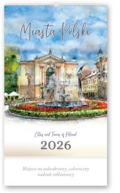 Kalendarz 2026 reklamowy Miasta Polski. Wydawca: Lucrum. Dadada.pl Opakowanie Kalendarz 2026 reklamowy Miasta Polski