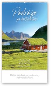 Kalendarz 2026 reklamowy Podróże po kontynentach. Wydawca: Lucrum. Dadada.pl Opakowanie Kalendarz 2026 reklamowy Podróże po kontynentach