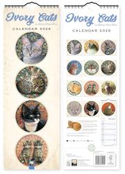Opakowanie Kalendarz 2026 ścienny paskowy Ivory Cats
